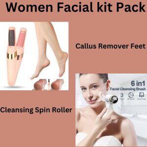 Facial Cleansing Spin Roller & Electric Callus Remover Feet Pack1 Combo Pack